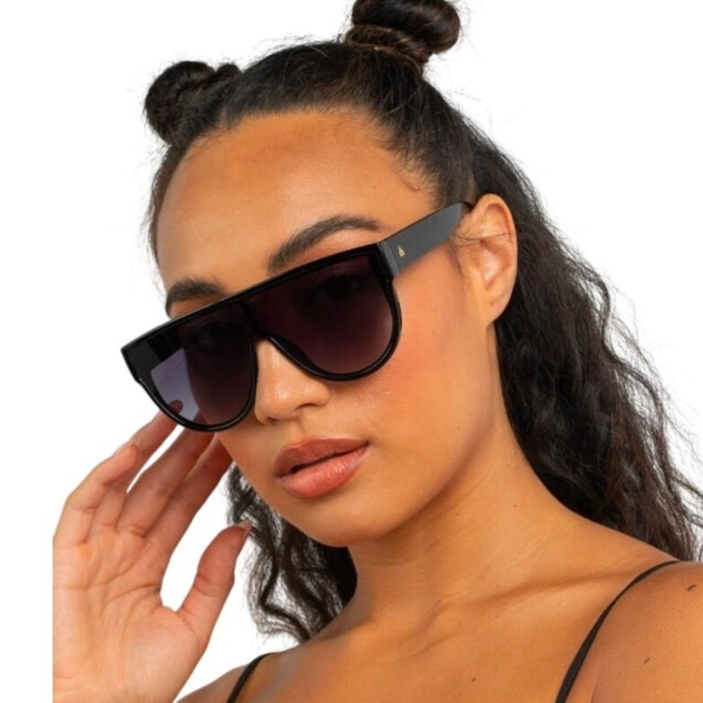 AIRE Continuum 2222500 Black Shield Sunglasses Recycled Plastic Oversized NEW